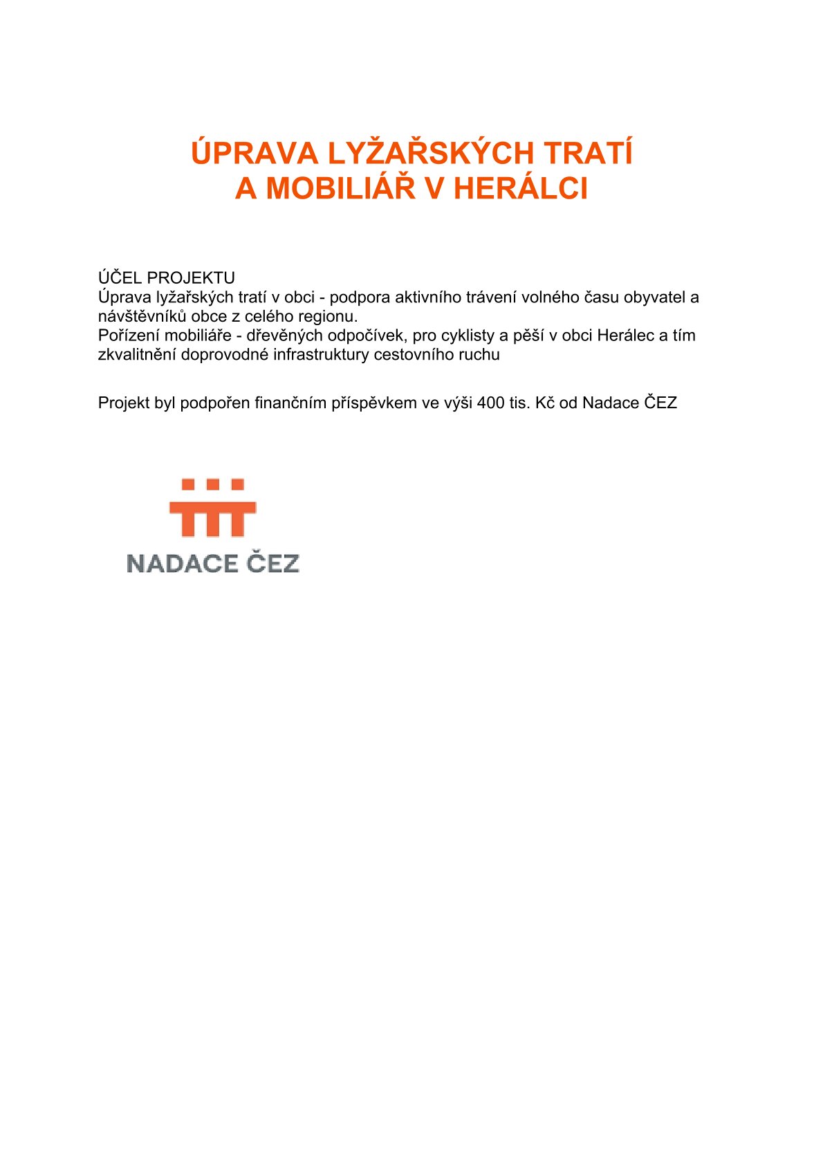 Finanční příspěvek publicita