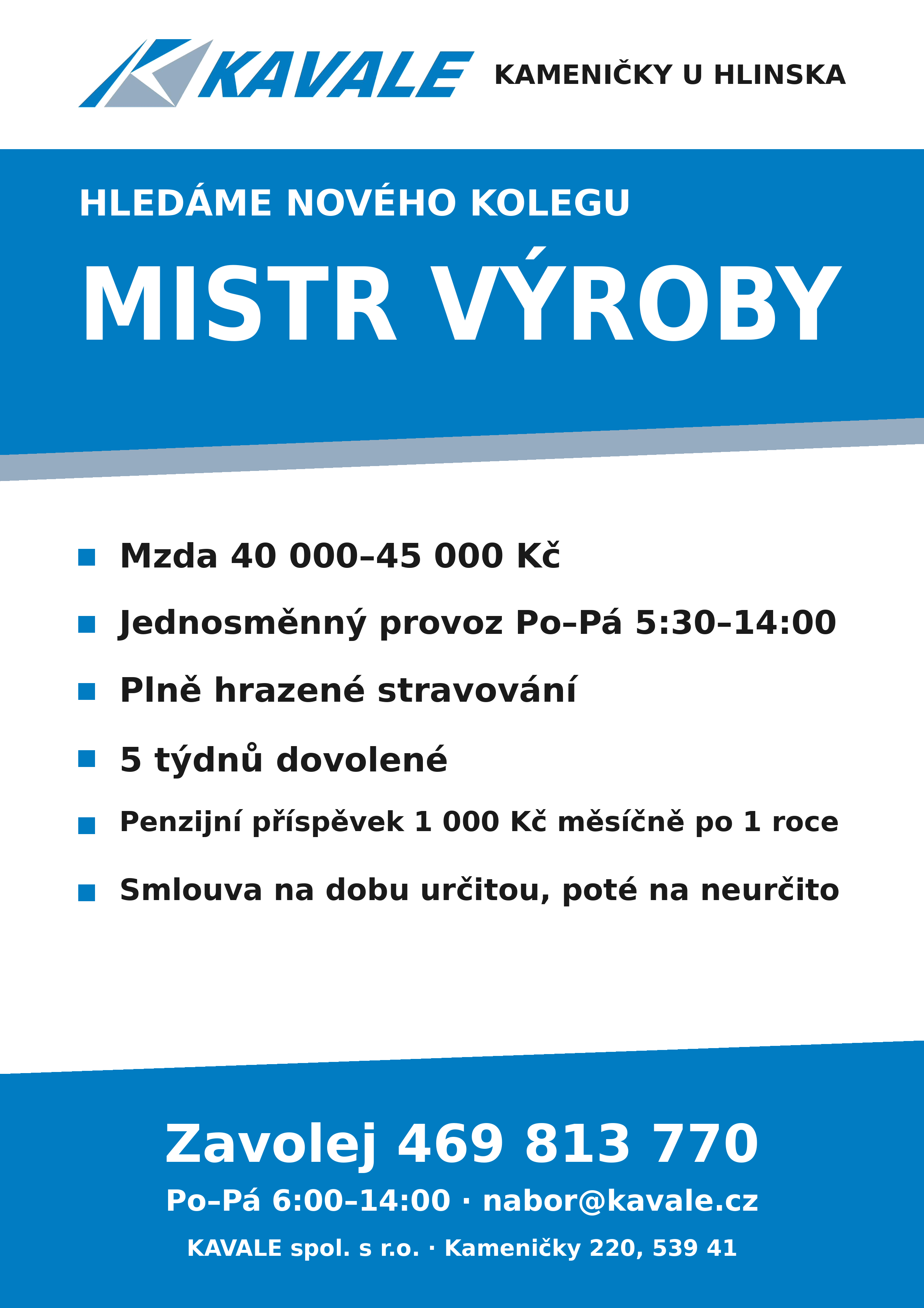 KAVALE mistr vyroby prospekt vyveska A4